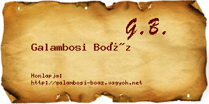 Galambosi Boáz névjegykártya